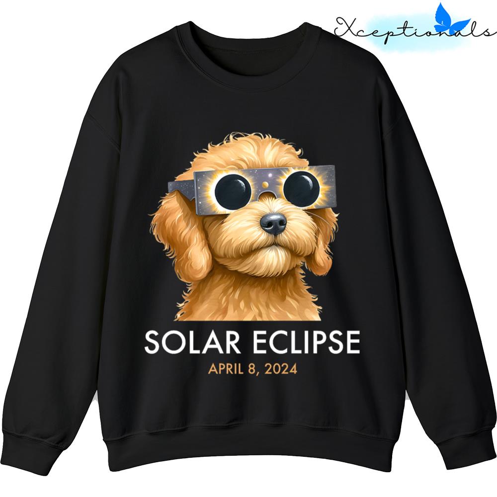 America Totality Solar Eclipse 2024 Cute Doodle Dog Dad Mom Sweater Sweatshirt