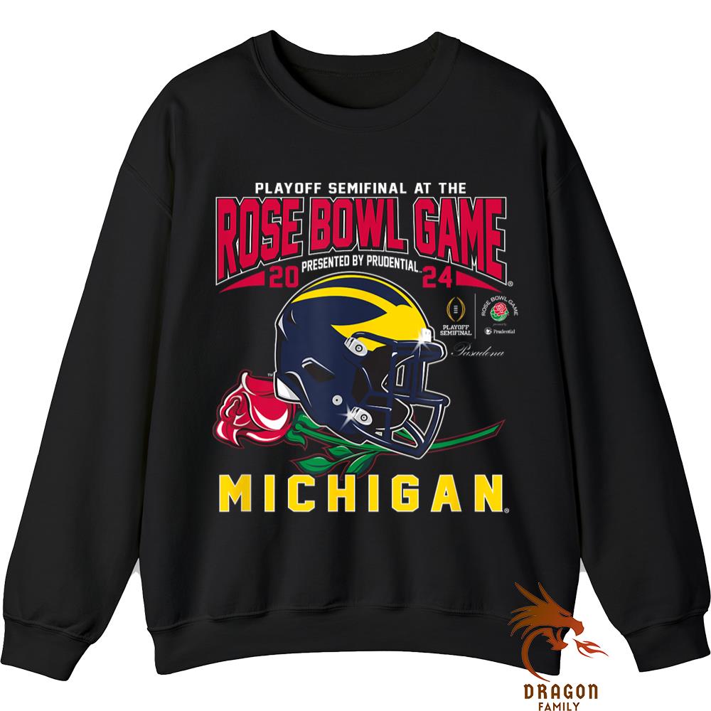Michigan Wolverines Rose Bowl 2024 Cfp Semi Football Arched Sweatshirt ...