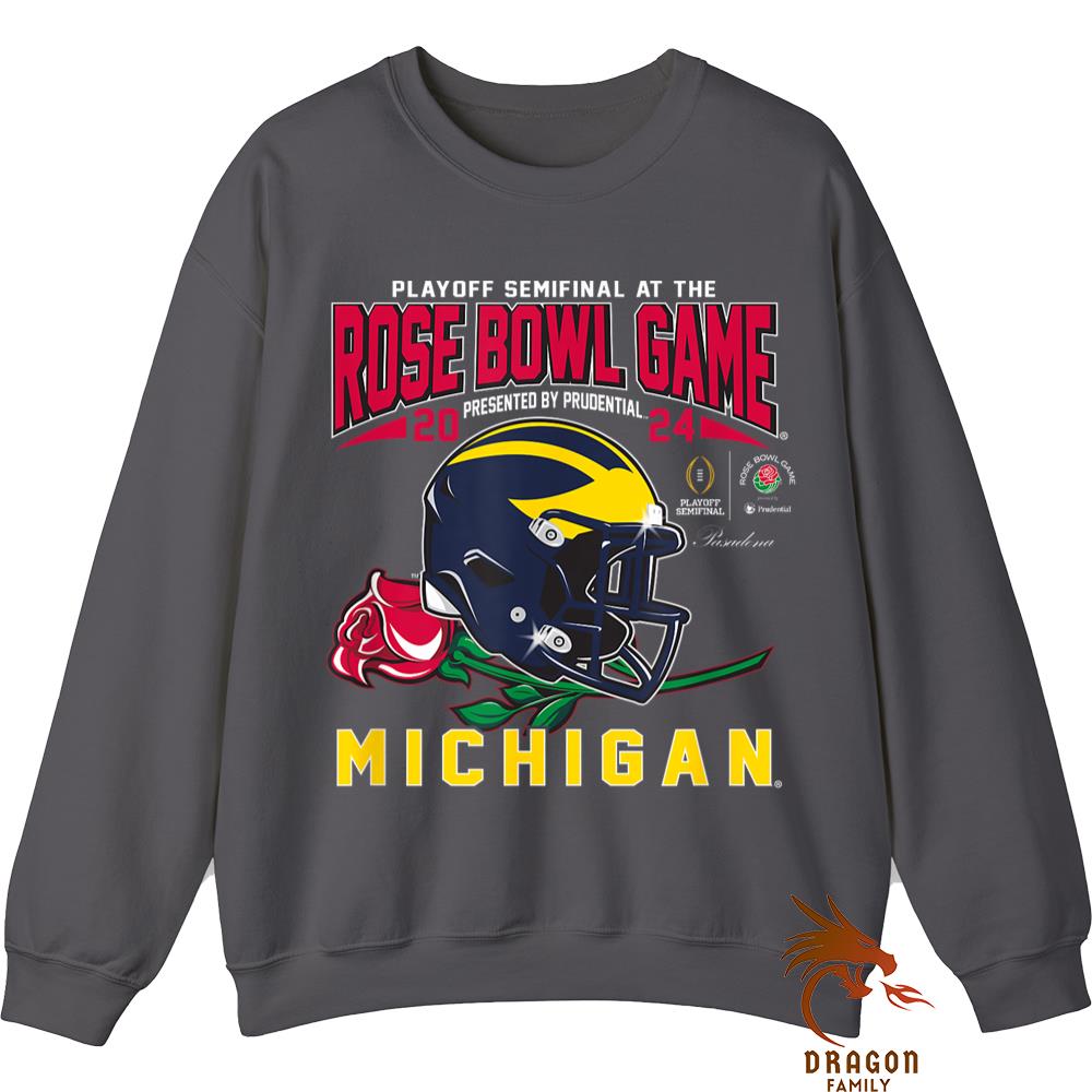 Michigan Wolverines Rose Bowl 2024 Cfp Semi Football Arched Sweatshirt ...