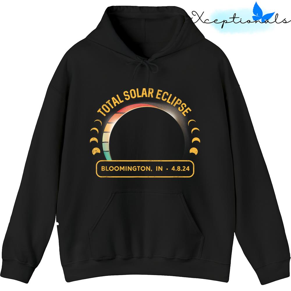 Retro Sunset Total Solar Eclipse Bloomington Indiana Hoodie Pullover Hoodie