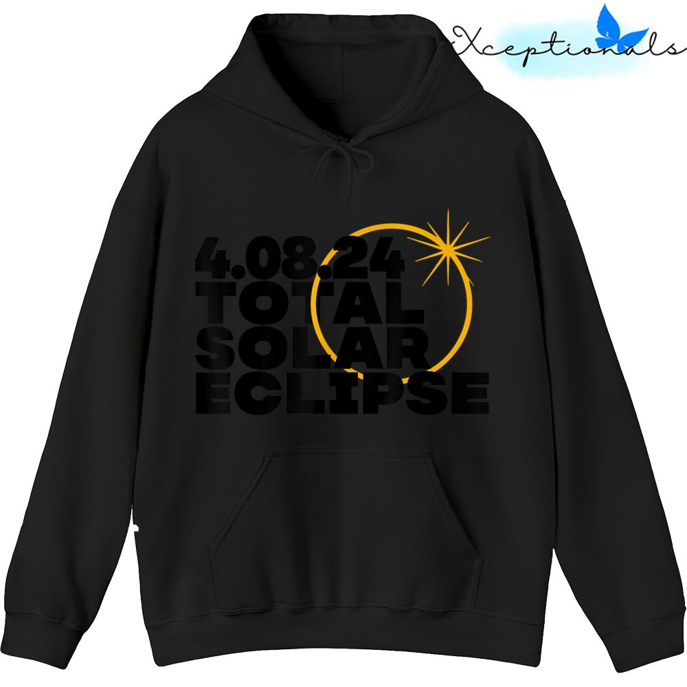 Total Solar Eclipse 2024 America April 8 2024 Retro Vintage Hoodie Pullover Hoodie