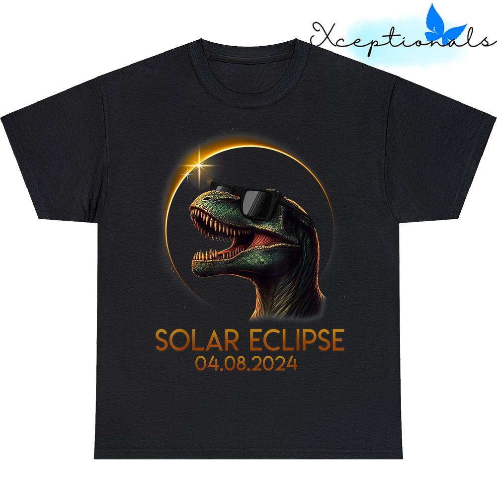 Total Solar Eclipse April 8 2024 America Dinosaur T Rex T Shirt
